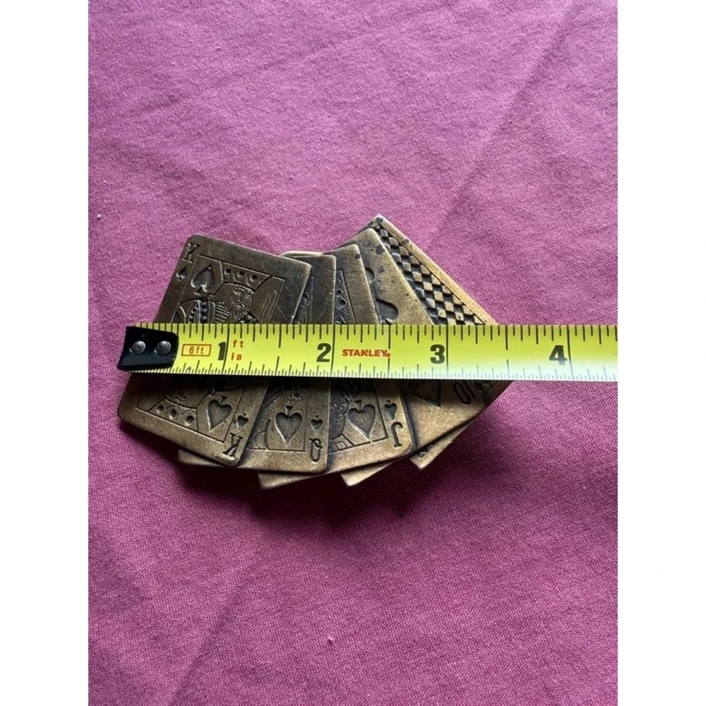 Great American Buckle Royal Flush Playing Cards Brass Belt Buckle